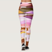 Roze, Paarse en Oranje abstract Leggings (Achterkant)