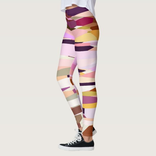 Roze, Paarse en Oranje abstract Leggings (Links)