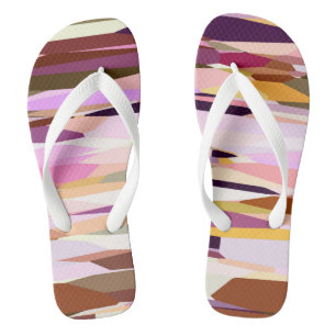 Roze, Paarse en Oranje abstract Teenslippers