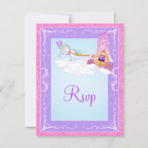 Roze, Paarse Fantasy Fairy Tale Wedding Reply Card RSVP Kaartje
