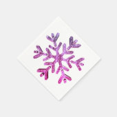 Roze Paarse Faux Glitter Snowflake Christmas Servet (Hoek)