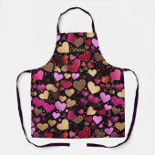 Roze paarse faux gouden harten moderne aangepaste  schort (Voorkant)