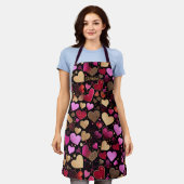 Roze paarse faux gouden harten moderne aangepaste  schort (Gedragen)