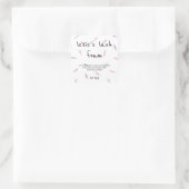 Roze Paarse Feathery Lash Product Vierkante Sticker (Tas)