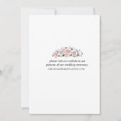 Roze Paarse Floral net getrouwd Aankondiging (Achterkant)