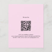 Roze paarse florals QR budget bruiloft uitnodiging (Achterkant)