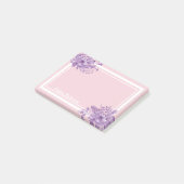 Roze paarse flormonogram post-it® notes (Schuin)