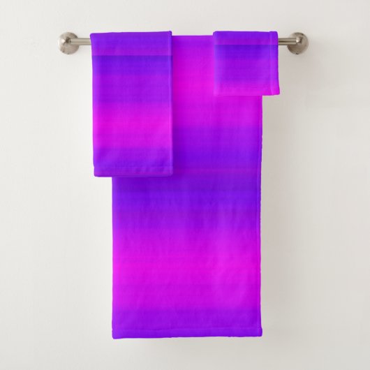 Roze Paarse Fuchsia Stripe Pattern Bath Towels Bad Handdoek (Insitu)