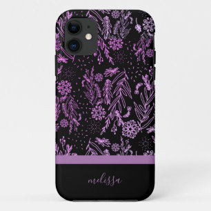 Roze Paarse gebufferde gebaren iPhone 11 Hoesje