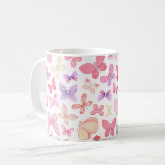 Roze Paarse geelbuikvlies Koffiemok (Voorkant links)