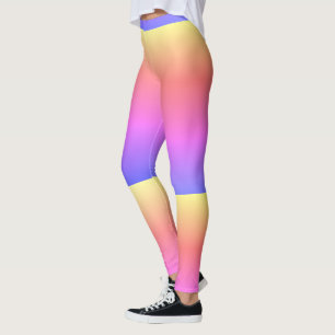 Roze Paarse geelstripe Leggings