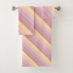 Roze Paarse Gele Matige Legerende Sjabloon Bad Handdoek