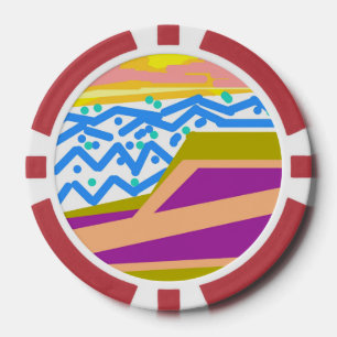 Roze Paarse Gele Sunset Yacht Poker Chips