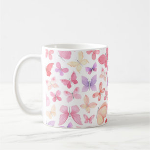 Roze Paarse Gele Vlinders Koffiemok