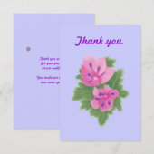 Roze Paarse Geranium Bloemen Bruiloft Bedankt (Voorkant / Achterkant)