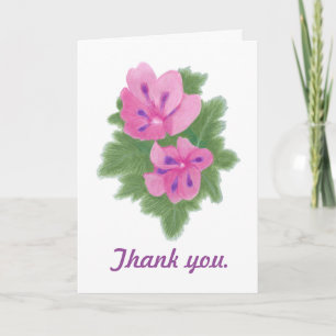 Roze Paarse Geraniums Bedankkaartjes Bedankkaart