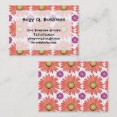 Roze Paarse Gerber Daisy Flowers Floral Pattern Visitekaartje (Voorkant / Achterkant)