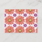 Roze Paarse Gerber Daisy Flowers Floral Pattern Visitekaartje (Achterkant)