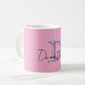Roze Paarse Gezellige D Naam Koffiemok (Voorkant links)