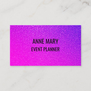 Roze Paarse Glitter Evenement Trouwplanner Meisjes Visitekaartje