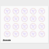 Roze Paarse glitter Hartelijk dank Ronde Sticker (Vel)