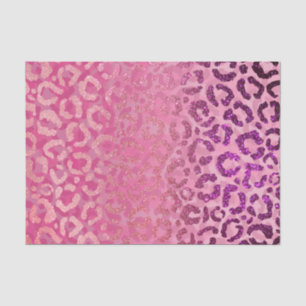 Roze Paarse Glitter Leopard Animal Print Gradiënt Tissuepapier