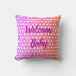 Roze Paarse Glitter Polka Dots Schattige Baby show Kussen