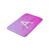 Roze Paarse Glitter Sparkle Monogram Badmat (Gekanteld)