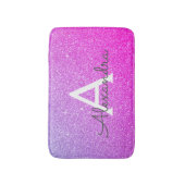 Roze Paarse Glitter Sparkle Monogram Badmat (Voorkant Verticaal)