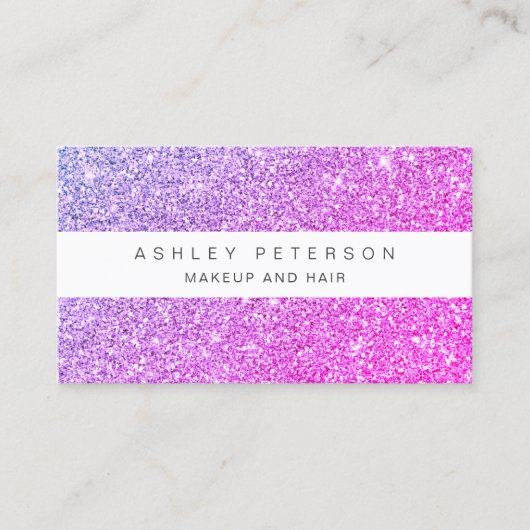 Roze paarse glitter sparkles sequieert visitekaartje (Voorkant)