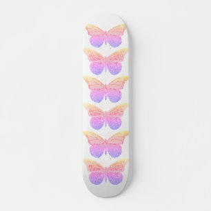Roze Paarse Glitter Vlinders Skateboard