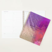 Roze Paarse Gold Foil Glitter Calligraphy Script Planner (Display)