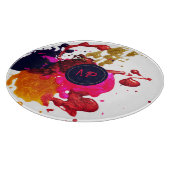 Roze Paarse goudplatter Monogram Snijplank (Hoek)