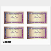 Roze Paarse gradiënt Glitter Product Labels Gold (Vel)