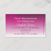 Roze Paarse gradiënt Palmleder en monogram Eenvoud Visitekaartje (Achterkant)