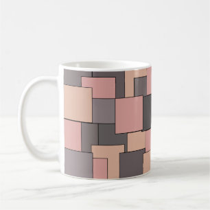 Roze paarse grijs geometrisch patroon koffiemok
