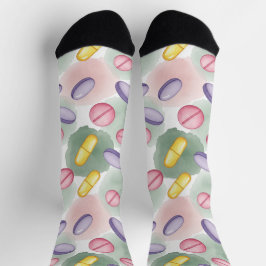 Roze, Paarse & Grijze Waterverf Apotheek Sokken