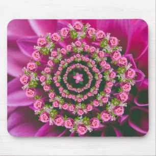 Roze Paarse Groene Garden Flowers Kerstmis Muismat