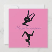 Roze & Paarse Gymnastiek Dank u kaart (Achterkant)