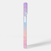 Roze paarse holografische glittermonogram Case-Mate iPhone case (Achterkant / Rechts)