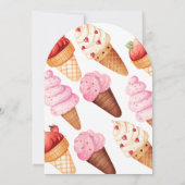 Roze & Paarse Ice Cream & Floral Vrijgezellenfeest Kaart (Achterkant)