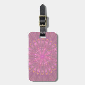 Roze & Paarse Kaleidoscoop Bloem Bagagelabel