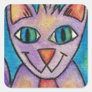 Roze Paarse keukat Vierkante Sticker