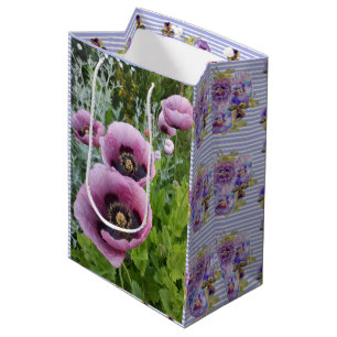 Roze Paarse Klaprozen Mauve Paars Aquarel Medium Cadeauzakje