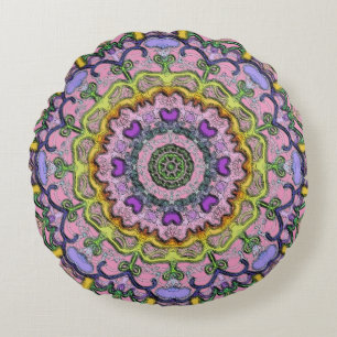 Roze Paarse klassieke en traditionele ronde piloot Rond Kussen