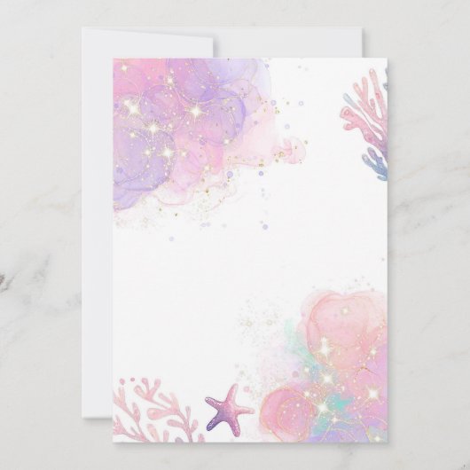 Roze Paarse Kleine Twee Zeemeerminnen Tweeling Ver Kaart (Achterkant)