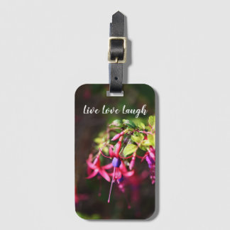 Roze Paarse Kleurrijke Fuchsia Bloem Motiverend Bagagelabel