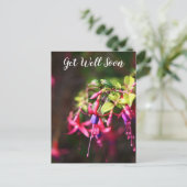 Roze Paarse, kleurrijke Fuchsia Flower krijgt snel Feestdagenkaart (Staand voorkant)