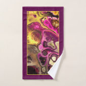 Roze, paarse kleurstofpatronen en monogram bad handdoek (Handdoek)