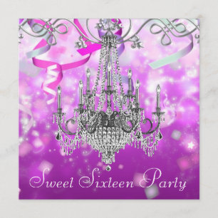 Roze paarse kroonluchter Sweet Sixteen Kaart